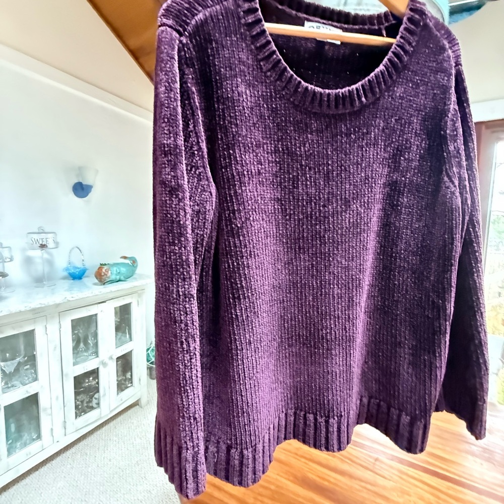 Orvis Plum Chenille Crewneck Sweater